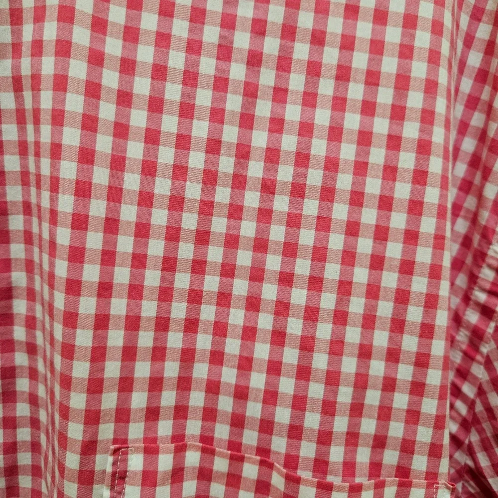 B. Draddy Kinloch Mens XL Pink/Rd Gingham Checkered Button Up Long‎ Sleeve Shirt